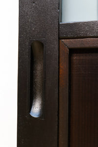 【ご精算用】幅695ミリ,高さ1825ミリ 丸みのある格子がお洒落なスリガラス入り格子戸 F7865 在庫1枚