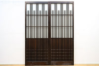 【ご精算用】幅695ミリ,高さ1825ミリ 丸みのある格子がお洒落なスリガラス入り格子戸 F7865 在庫1枚