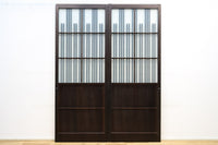 【ご精算用】幅695ミリ,高さ1825ミリ 丸みのある格子がお洒落なスリガラス入り格子戸 F7865 在庫1枚