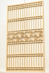 大振りの角麻組子が上品な建具素材 E8887 在庫16枚 【奈良県建具屋さんデッドストックシリーズ】