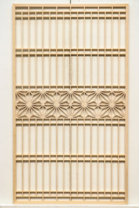 大振りの角麻組子が上品な建具素材 E8887 在庫16枚 【奈良県建具屋さんデッドストックシリーズ】