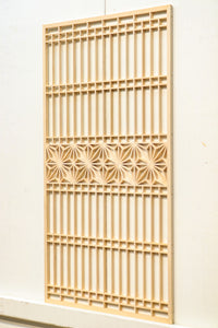 大振りの角麻組子が上品な建具素材 E8887 在庫16枚 【奈良県建具屋さんデッドストックシリーズ】