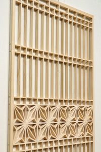 大振りの角麻組子が上品な建具素材 E8887 在庫16枚 【奈良県建具屋さんデッドストックシリーズ】