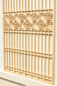 大振りの角麻組子が上品な建具素材 E8887 在庫16枚 【奈良県建具屋さんデッドストックシリーズ】