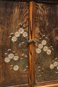 自然に可愛らしくお花を描いた風情溢れる飾り棚　BB2058