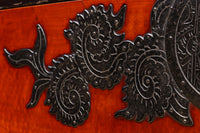 珍品!! 装飾金具に七福神を描いた大型サイズの仙台衣裳箪笥　BB2371