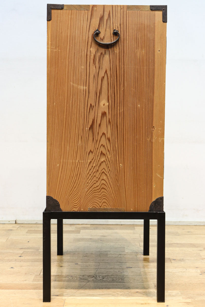 七宝組子が可愛らしいアイアンフレーム付き枕箪笥　BB3094