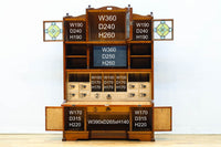 国産ステンドグラスが煌めく魅力的な造りのライティングビューロー　BB3114