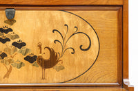 国産ステンドグラスが煌めく魅力的な造りのライティングビューロー　BB3114