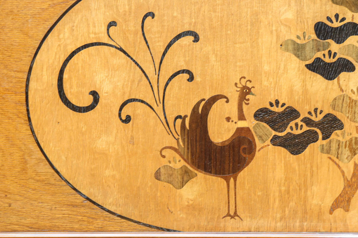 国産ステンドグラスが煌めく魅力的な造りのライティングビューロー　BB3114