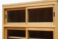 幅900ミリ!! 温かみのある木地色のレトロガラスケース　BB3115