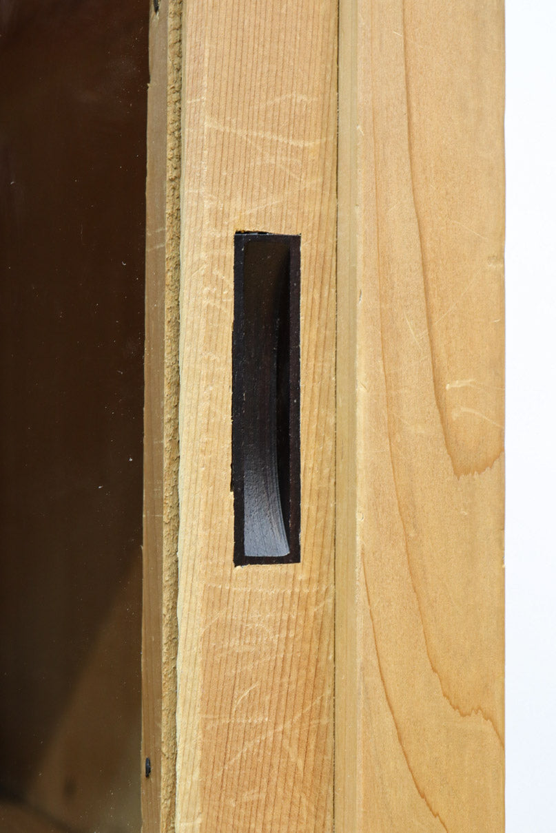 幅900ミリ!! 温かみのある木地色のレトロガラスケース　BB3115