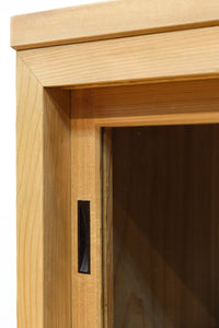 幅900ミリ!! 温かみのある木地色のレトロガラスケース　BB3115