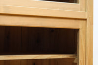 幅900ミリ!! 温かみのある木地色のレトロガラスケース　BB3115