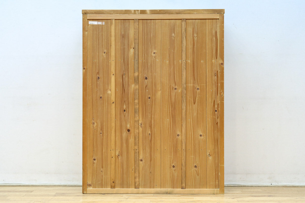 幅900ミリ!! 温かみのある木地色のレトロガラスケース　BB3115