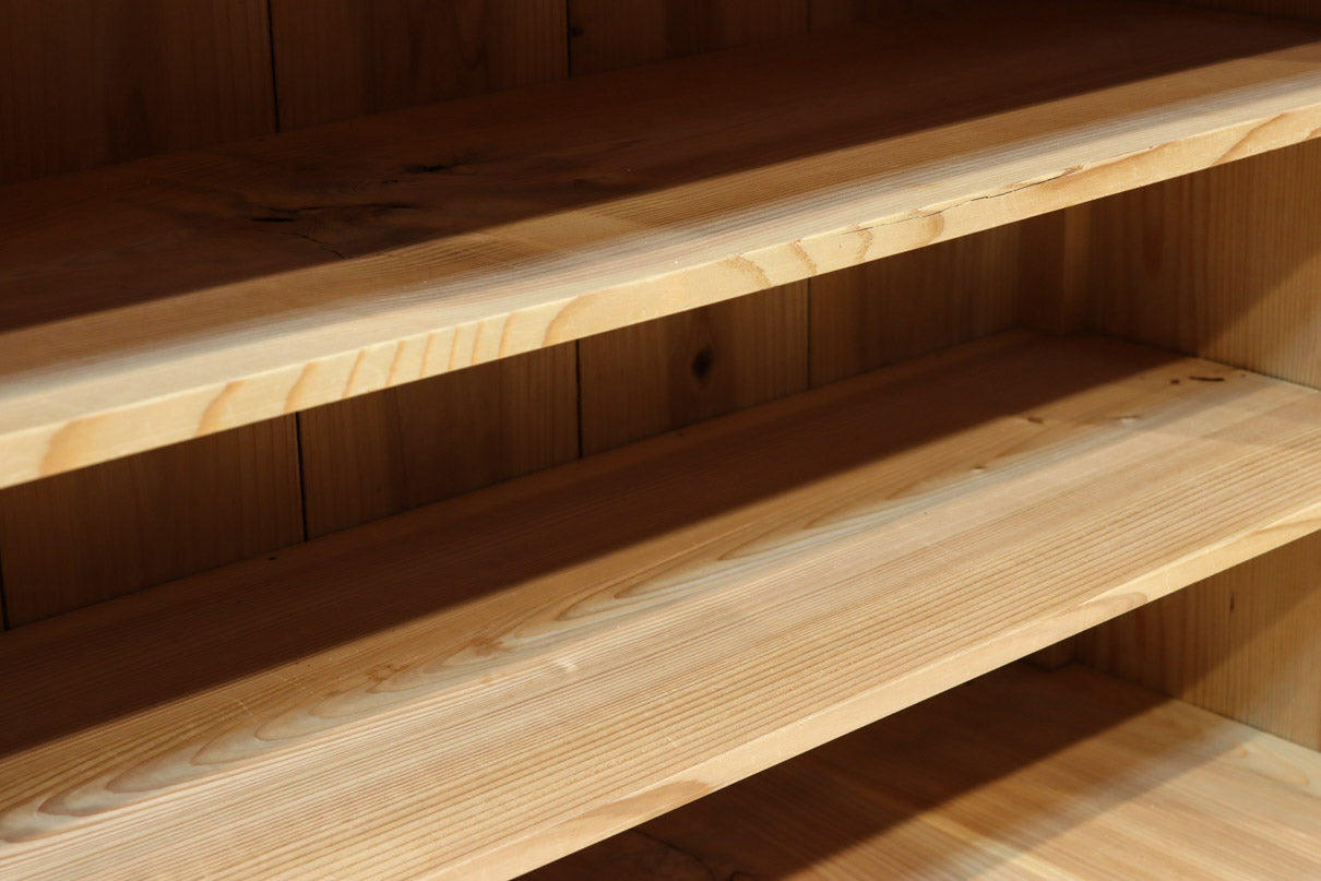 幅900ミリ!! 温かみのある木地色のレトロガラスケース　BB3115