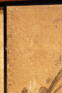 歴史ある味わい深いふすま絵の飛騨地方茶箪笥　BB3116