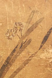 歴史ある味わい深いふすま絵の飛騨地方茶箪笥　BB3116