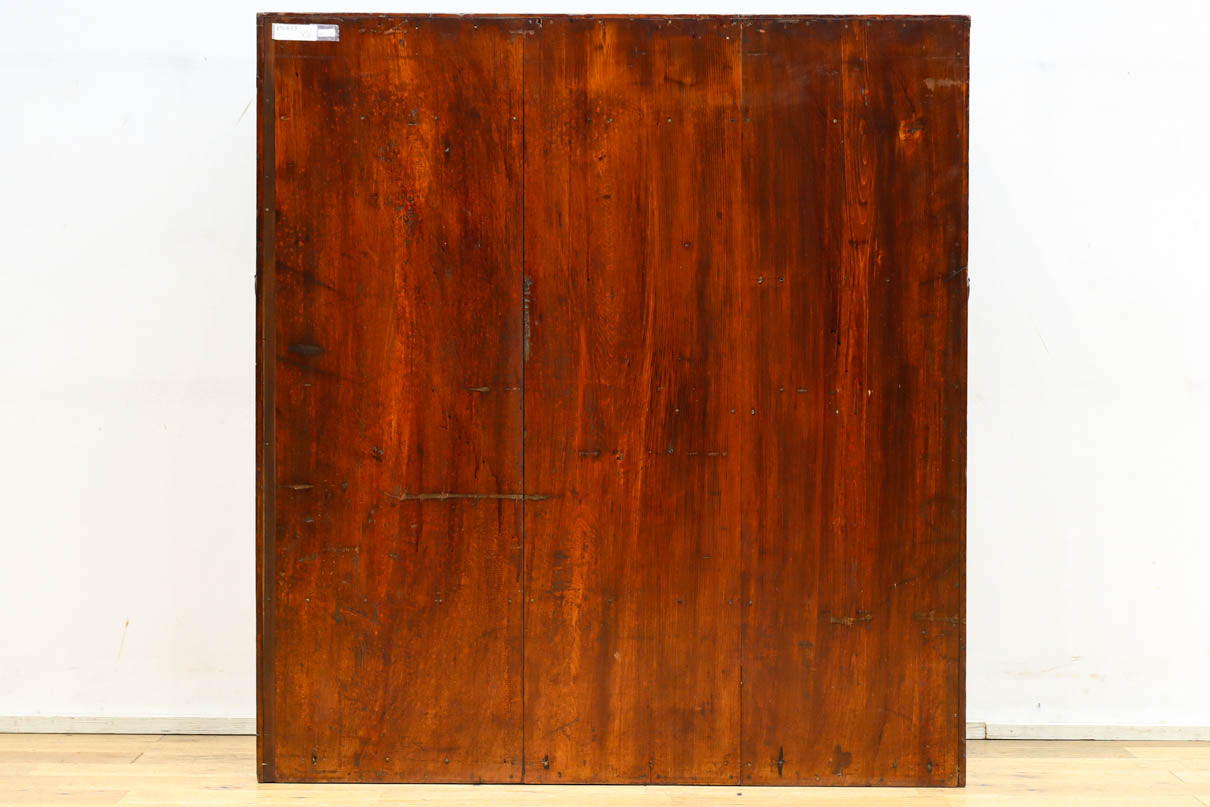 歴史ある味わい深いふすま絵の飛騨地方茶箪笥　BB3116