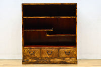 美しいけやきと黒柿杢目の風情溢れる極上茶箪笥　BB3117