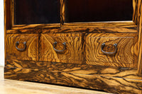 美しいけやきと黒柿杢目の風情溢れる極上茶箪笥　BB3117