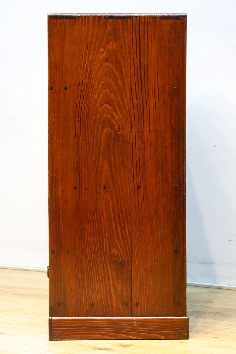 美しいけやきと黒柿杢目の風情溢れる極上茶箪笥　BB3117