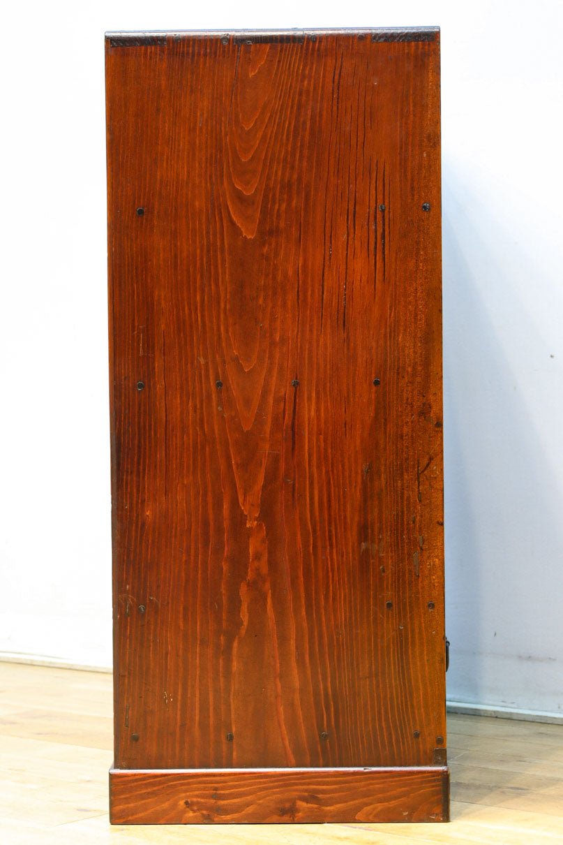 美しいけやきと黒柿杢目の風情溢れる極上茶箪笥　BB3117