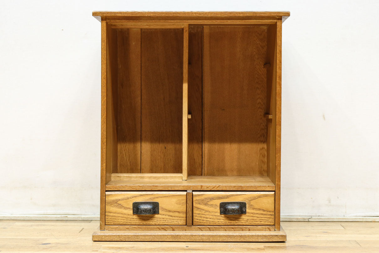 極上全面タモ材‼ 木地色の優しい風合いをした網代戸の小箪笥　BB3122