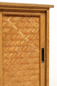 極上全面タモ材‼ 木地色の優しい風合いをした網代戸の小箪笥　BB3122