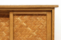 極上全面タモ材‼ 木地色の優しい風合いをした網代戸の小箪笥　BB3122