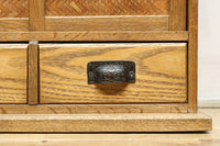 極上全面タモ材‼ 木地色の優しい風合いをした網代戸の小箪笥　BB3122