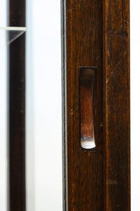 タイル細工を施したレトロ感溢れる稀少アンバー色ガラス4面ショーケース　BB3124