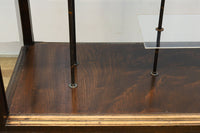 タイル細工を施したレトロ感溢れる稀少アンバー色ガラス4面ショーケース　BB3124