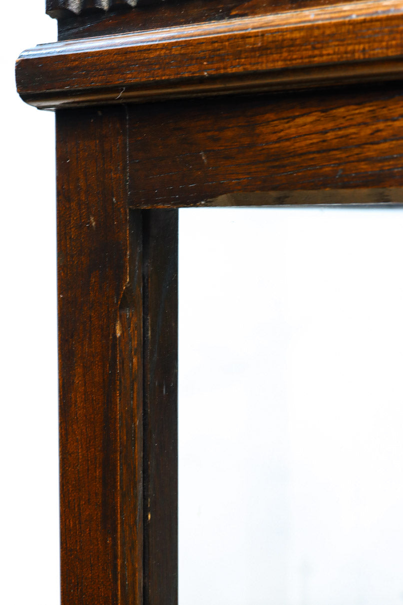 タイル細工を施したレトロ感溢れる稀少アンバー色ガラス4面ショーケース　BB3124