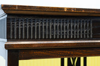 タイル細工を施したレトロ感溢れる稀少アンバー色ガラス4面ショーケース　BB3124