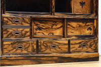 正面に黒柿、三方に欅を惜しみなく使用した高級感極上茶箪笥　BB3127