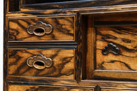 正面に黒柿、三方に欅を惜しみなく使用した高級感極上茶箪笥　BB3127