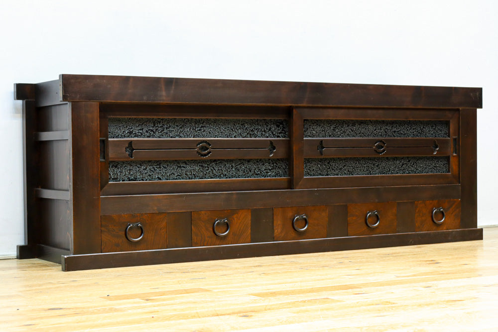 テレビ台に!! 艶やかな色彩で美しい格調あるローチェスト　BB3130