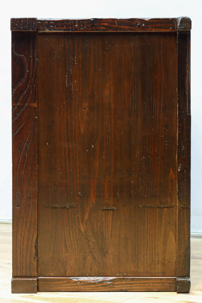 艶みある古色の色彩で風情溢れる前面総欅茶箪笥 BB3134 – 古福庵