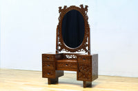 桜の彫刻模様で華やかな軽井沢彫鏡台　BB3145