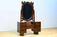 桜の彫刻模様で華やかな軽井沢彫鏡台　BB3145