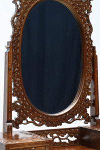 桜の彫刻模様で華やかな軽井沢彫鏡台　BB3145