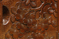 桜の彫刻模様で華やかな軽井沢彫鏡台　BB3145