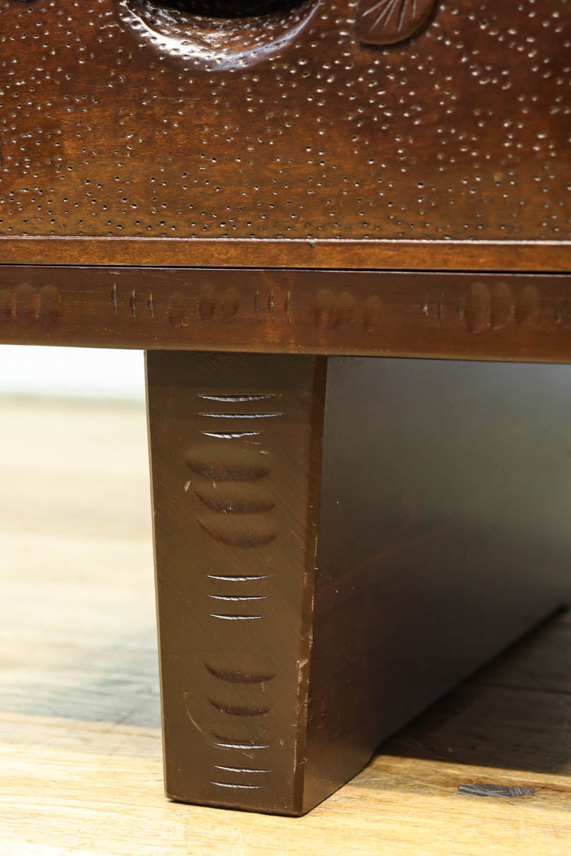 桜の彫刻模様で華やかな軽井沢彫鏡台　BB3145