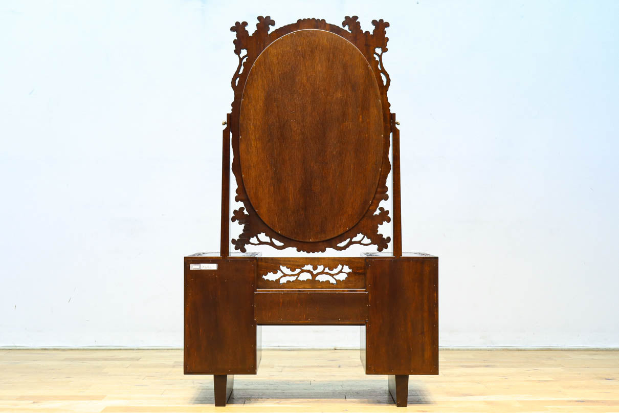 桜の彫刻模様で華やかな軽井沢彫鏡台 BB3145 – 古福庵