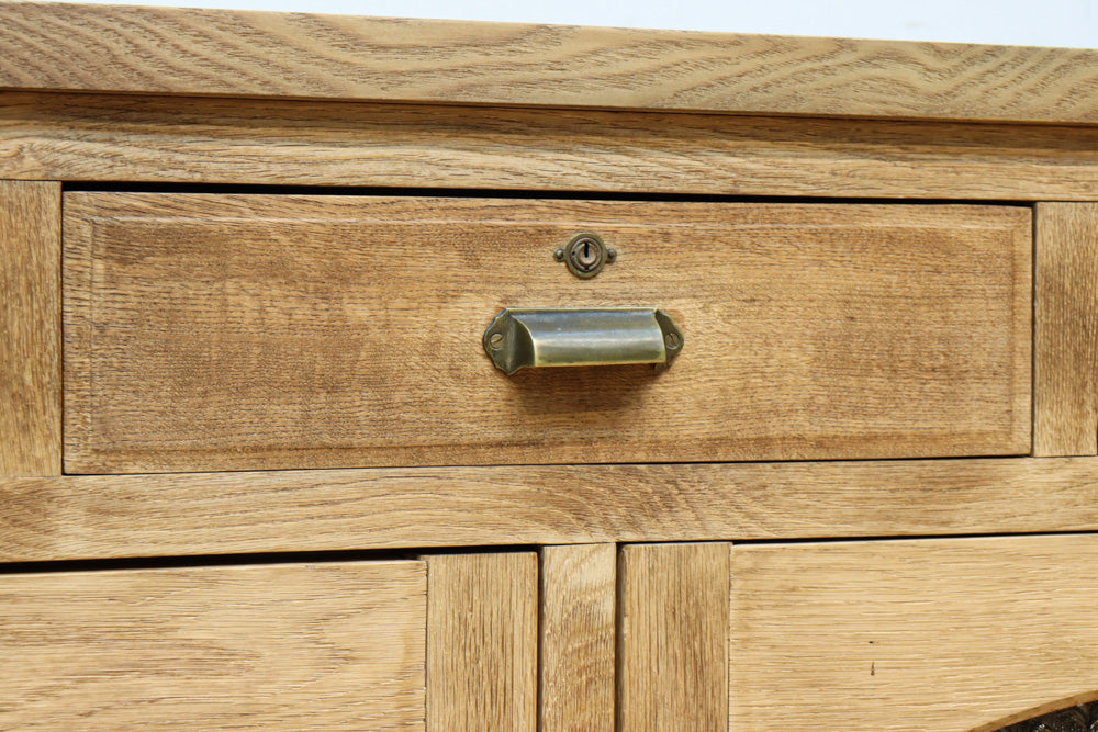 花模様のプレスガラスが可愛らしい木地色のガラスケース　BB3149