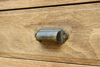 花模様のプレスガラスが可愛らしい木地色のガラスケース　BB3149