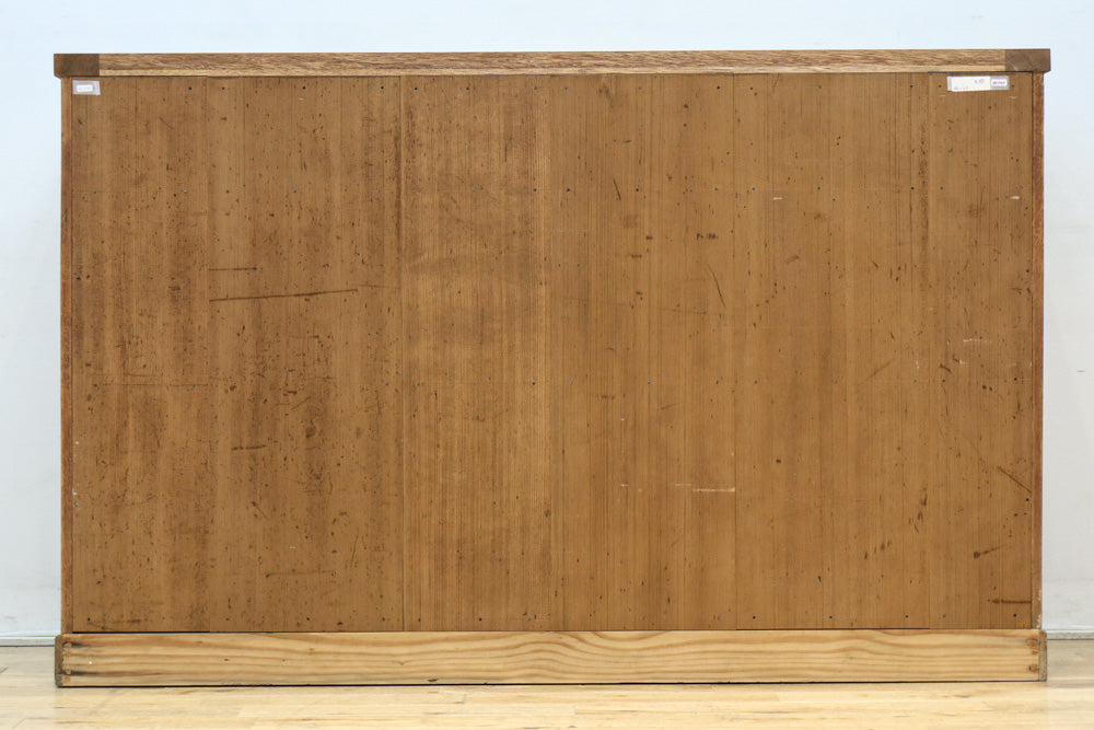 花模様のプレスガラスが可愛らしい木地色のガラスケース　BB3149