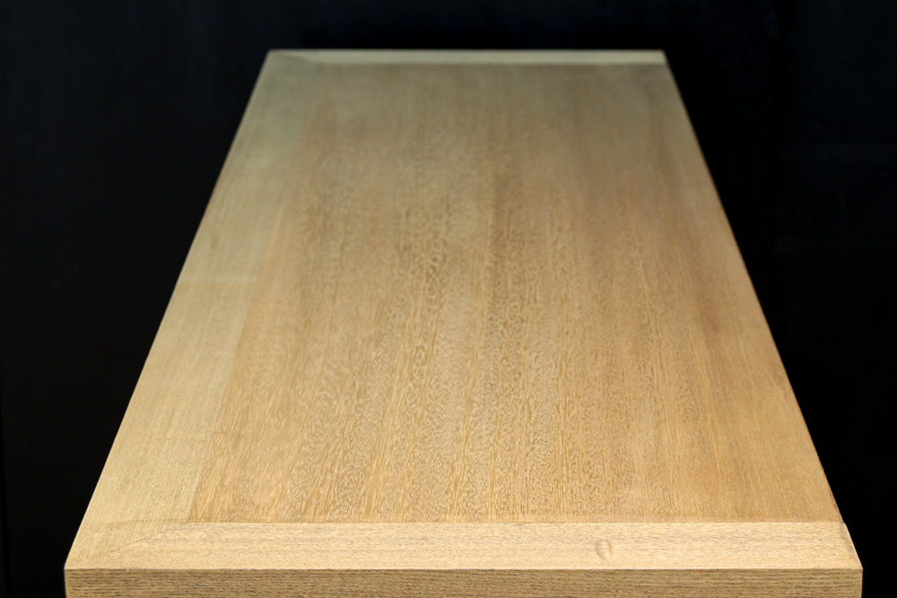 花模様のプレスガラスが可愛らしい木地色のガラスケース　BB3149