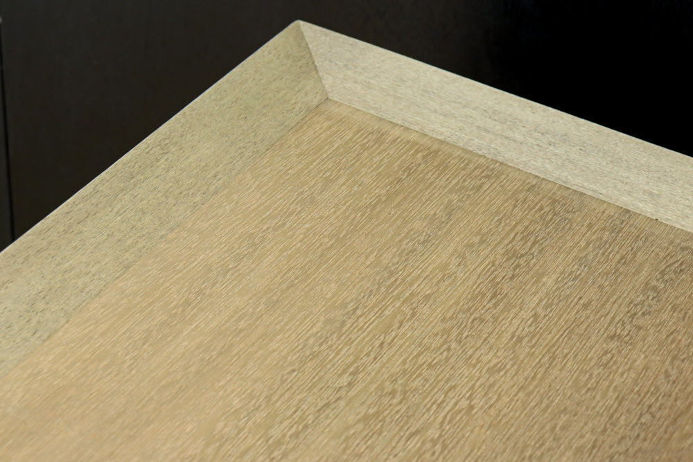 花模様のプレスガラスが可愛らしい木地色のガラスケース　BB3149